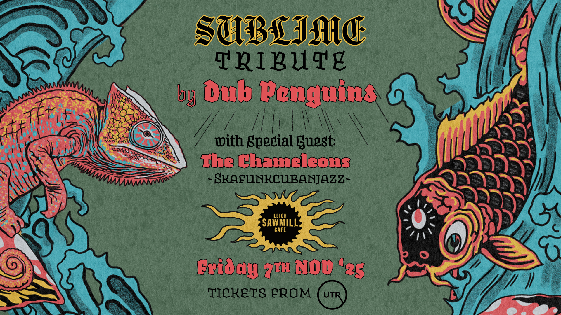 Sublime Tribute By Dub Penguins Supported By The Chameleons @ The Leigh Sawmill Cafe 