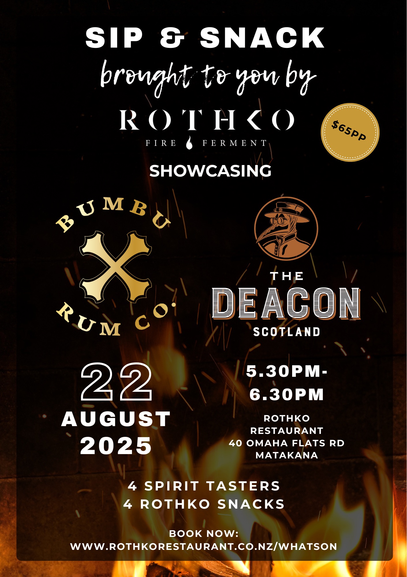 Sip & Snack Brought To You By Bumbu Rum & Deacon Whiskey at Rothko