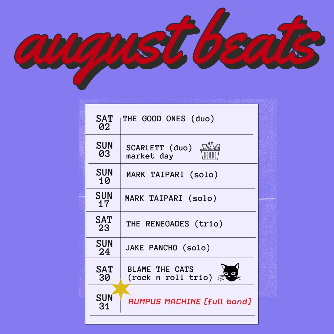 August Beats @ The Puhoi Pub This Month!