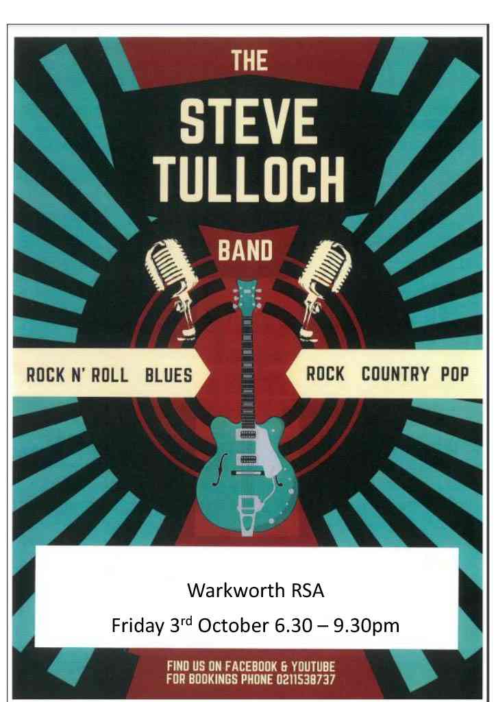 The Steve Tulloch Band @ The Warkworth RSA This Friday!