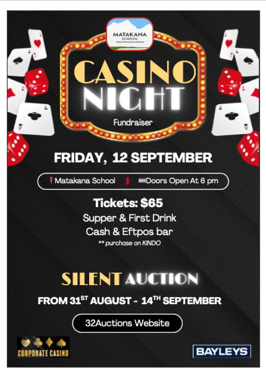 Matakana School Fundraiser - Casino Night