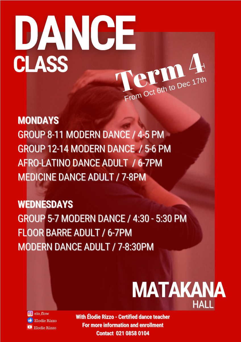 Dance Classes Every Monday with Élodie Rizzo - TERM 4