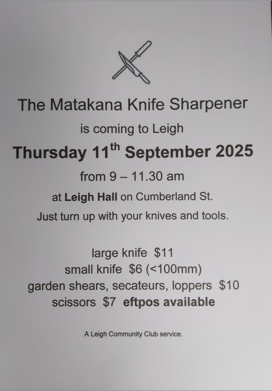 The Matakana Knife Sharpener is Coming To Leigh!