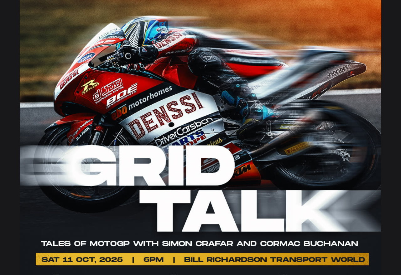 Grid Talk - Tales of MotoGP with Cormac Buchanan and Simon Crafar - fundraising gala dinner