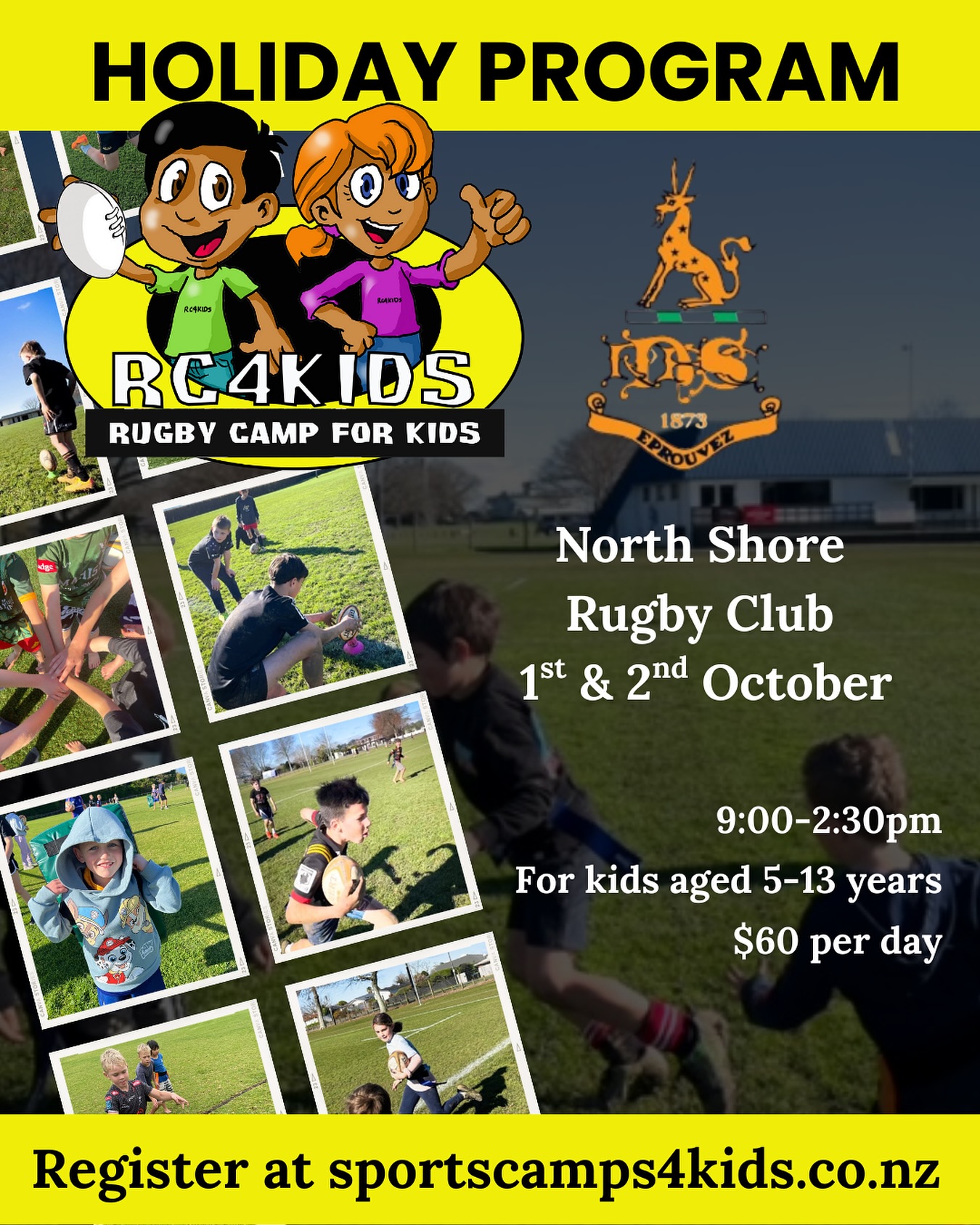 Rugby Camp for Kids School Holiday Programme - North Shore