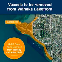 Vessels to be removed from Wānaka Lakefront