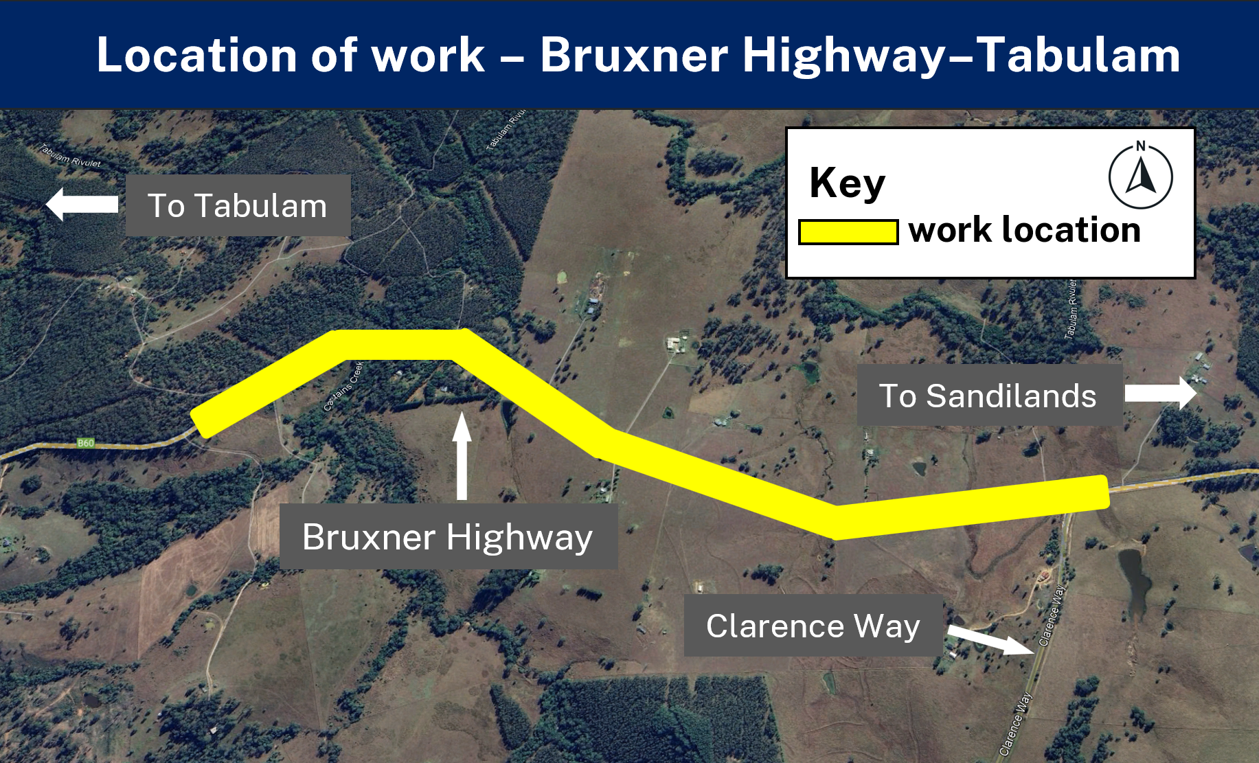 Changed traffic conditions on Bruxner Highway, Tabulam