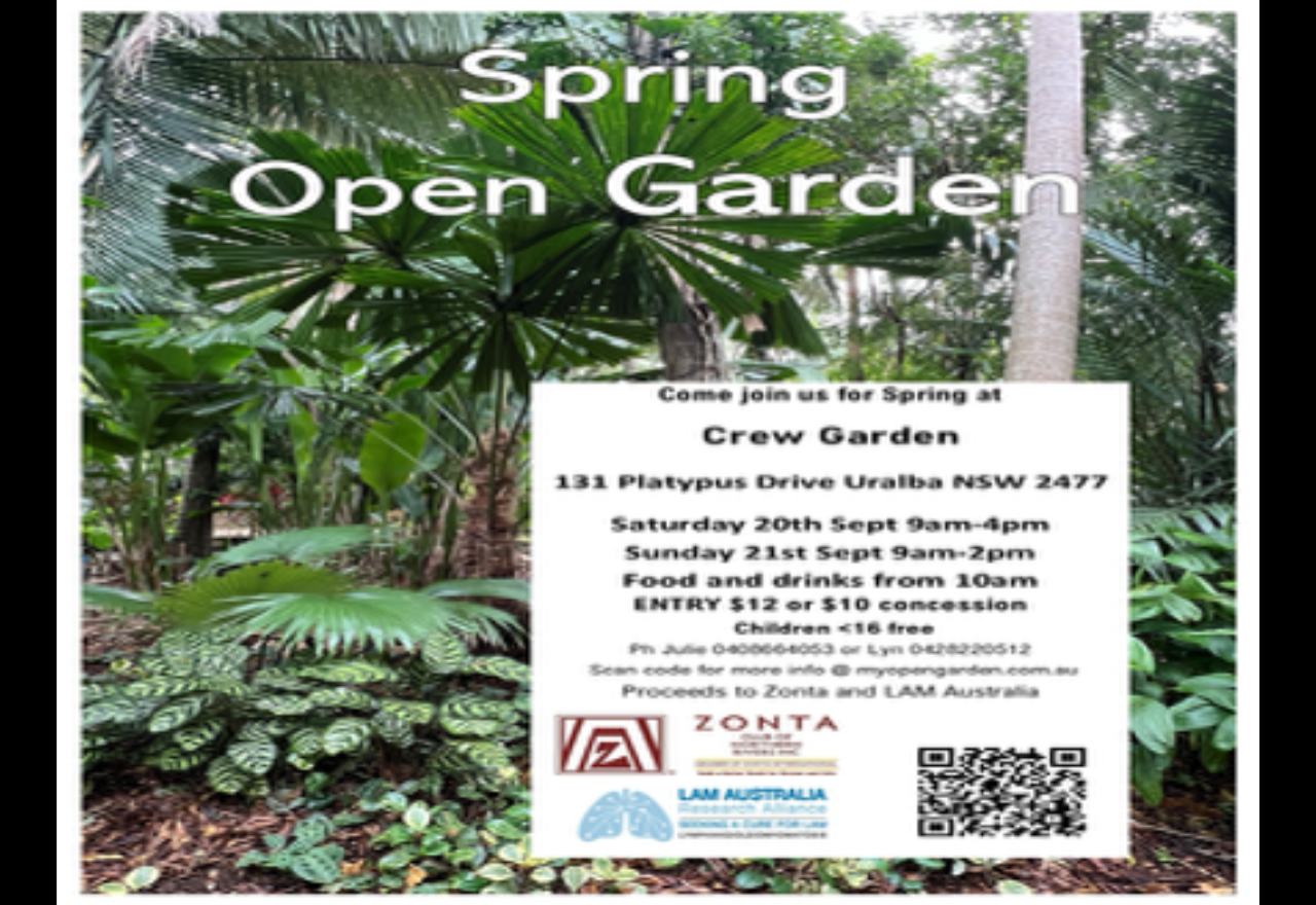 Zonta hosts Crew Garden Open Day this weekend