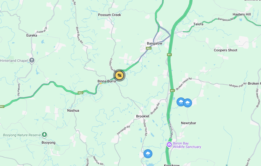 Accident on Bangalow Road causing delays