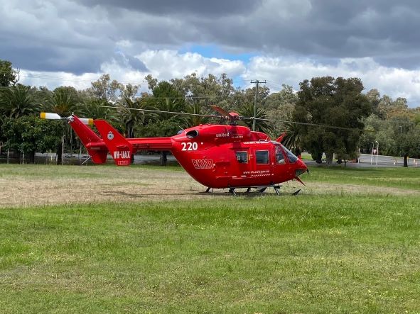 Rescue helicopter retrieves bike rider from Weilmoringle