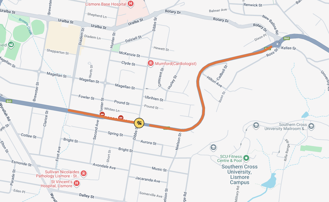 Ballina Road closed at East Lismore after accident