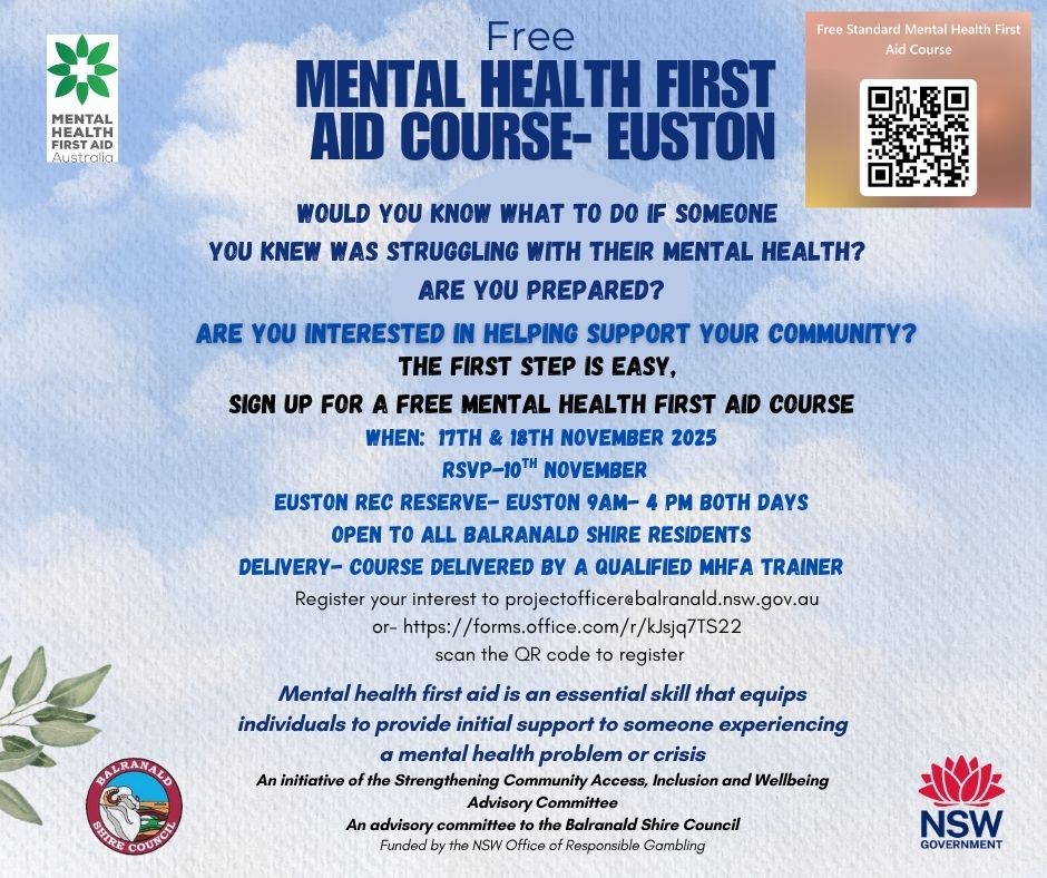 Free mental health first aid course in Euston